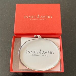James Avery Sterling Hammered Hook-On Bracelet-Large 2 1/2"diameter